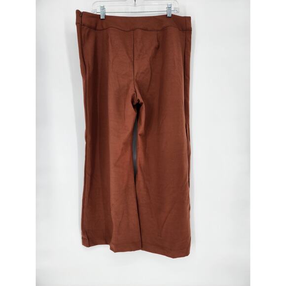 Chloe Kristyn Bridgette Wide-Leg Ponte Pants Dark Camel Women’s Size 1X - Picture 3 of 6